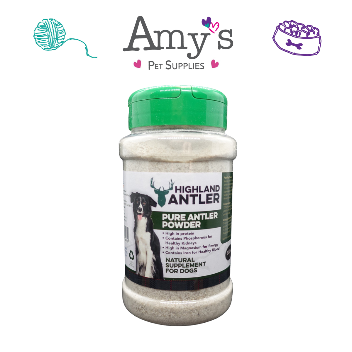 Pure Antler Powder Supplement For Dogs 500ml Amy s Pet Supplies