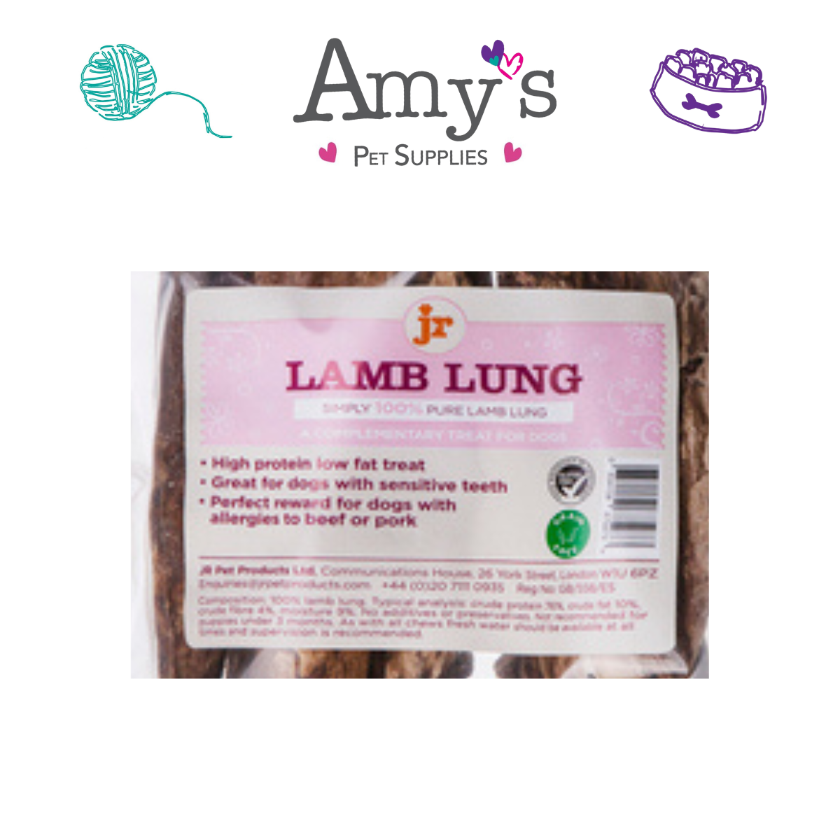 Lamb Lung 65g - Natural Dog Treat