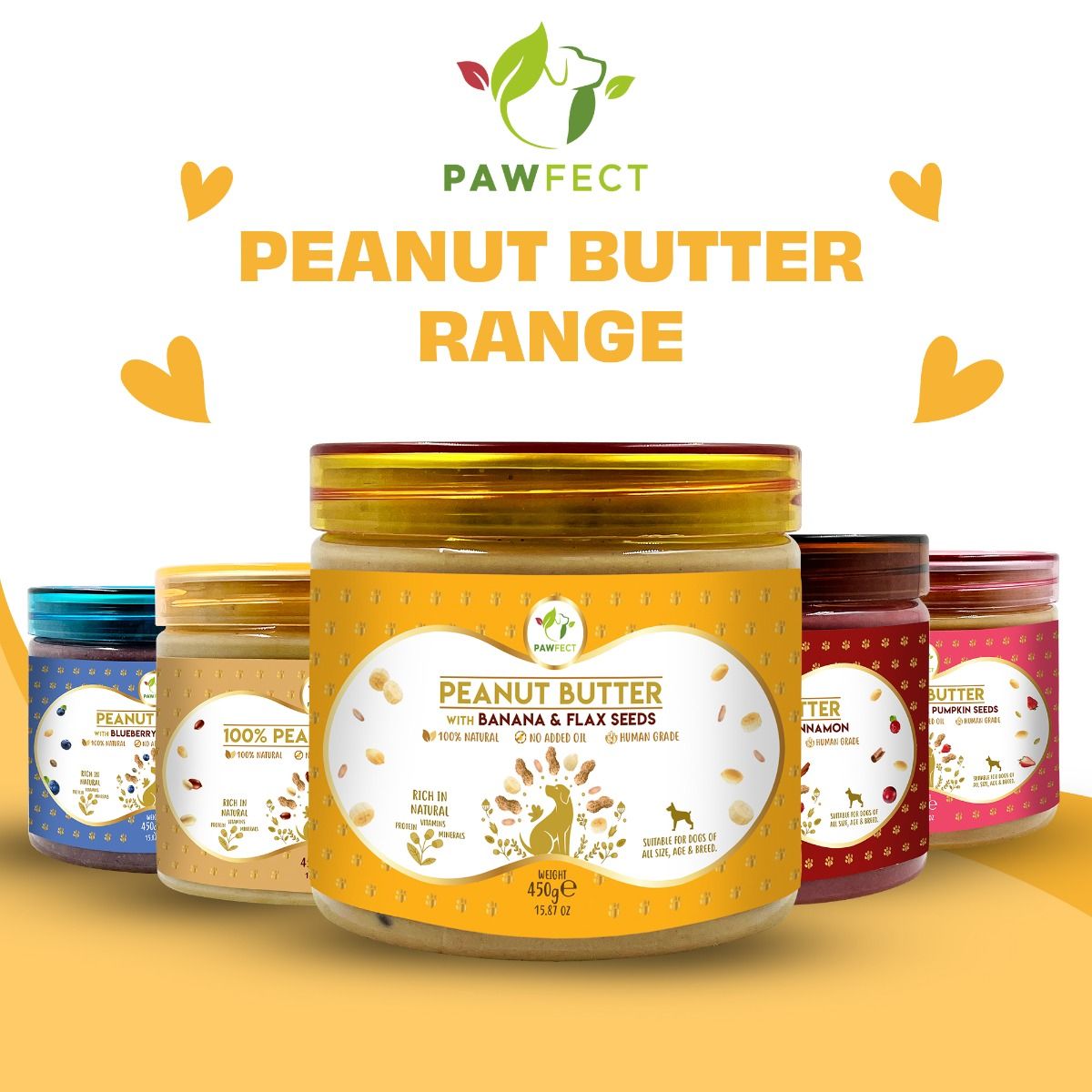 Pawfect Peanut Butter For Dogs: Banana & Flaxseeds 275g