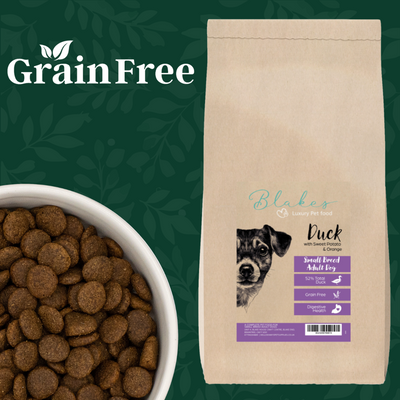 Small breed hypoallergenic dog food with prebiotics for digestive health, omega-3 for skin and coat, and small kibble size for easy chewing."