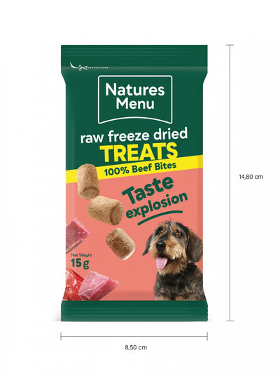 Nature’s Menu Freeze Dried Beef Bites For Dogs 15g