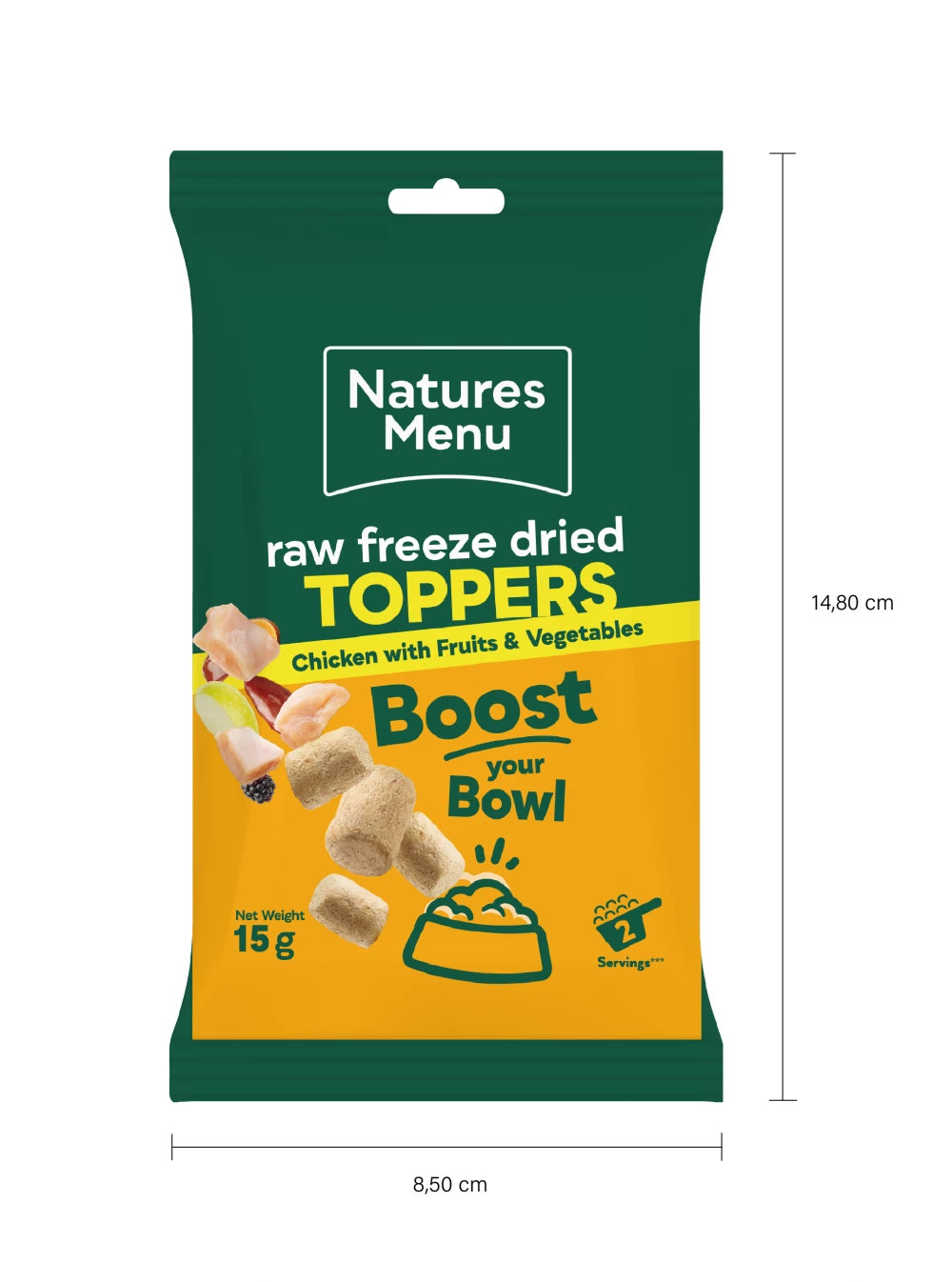 Nature’s Menu Freeze Dried Toppers Chicken With Fruit & Veg For Dogs 15g