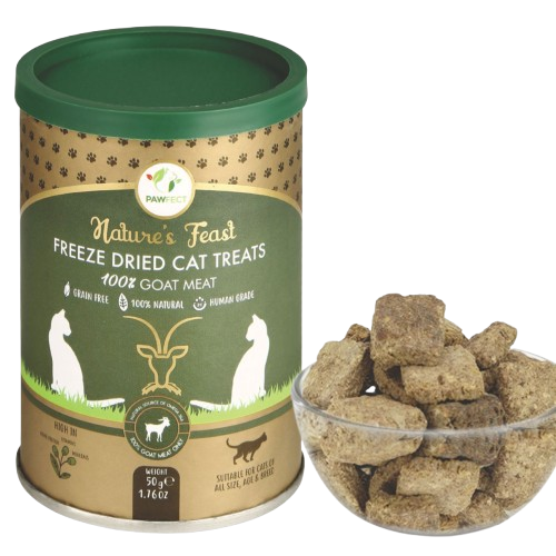 Pawfect Nature's Feast Freeze-Dried Cat- Goat Meat Treats 50g