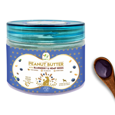 Pawfect Peanut Butter For Dogs: Blueberry & Hempseeds 275g